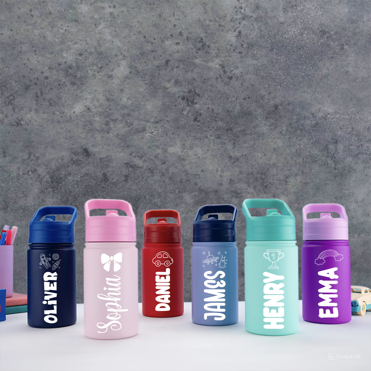 Bouteille Isotherme Personnalisée pour Enfants – Nom personnalisé & Design Ludique