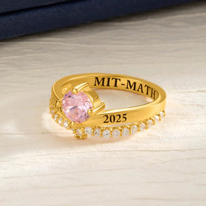 Bague Personnalisée en Zircon – Cadeau Élégant pour Diplômées et Femmes Spéciales