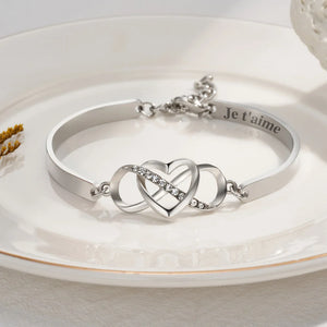 Bracelet Cœur et Infini – Bijou Raffiné avec Gravure Personnalisée