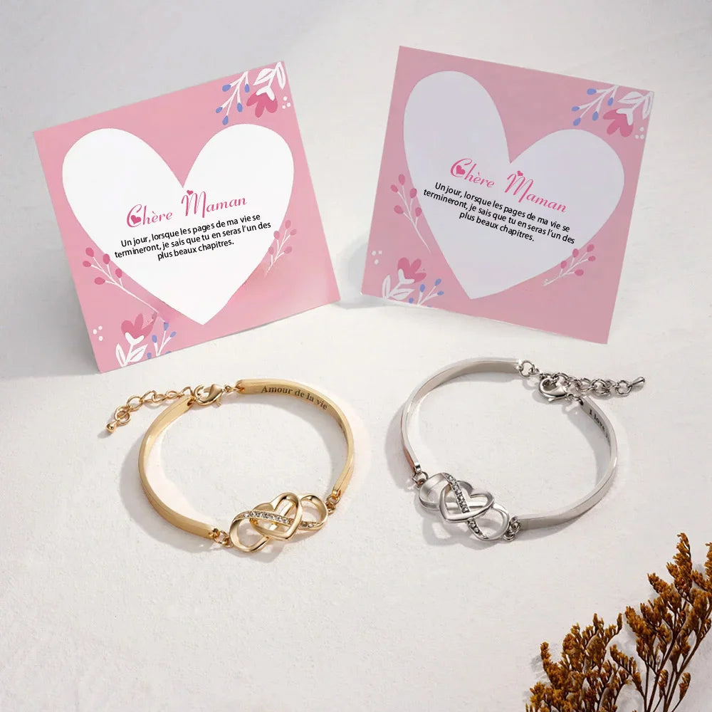 Bracelet Cœur et Infini – Bijou Raffiné avec Gravure Personnalisée