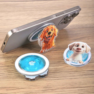 Support de Téléphone Personnalisé avec Portrait de Chien - Cadeau Unique pour Amoureux des Animaux