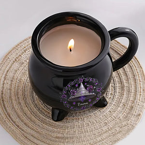 Mug Chaudron Personnalisé – Chapeau de Sorcière & Fleurs Magiques
