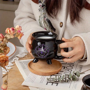Mug Chaudron Personnalisé – Chapeau de Sorcière & Fleurs Magiques