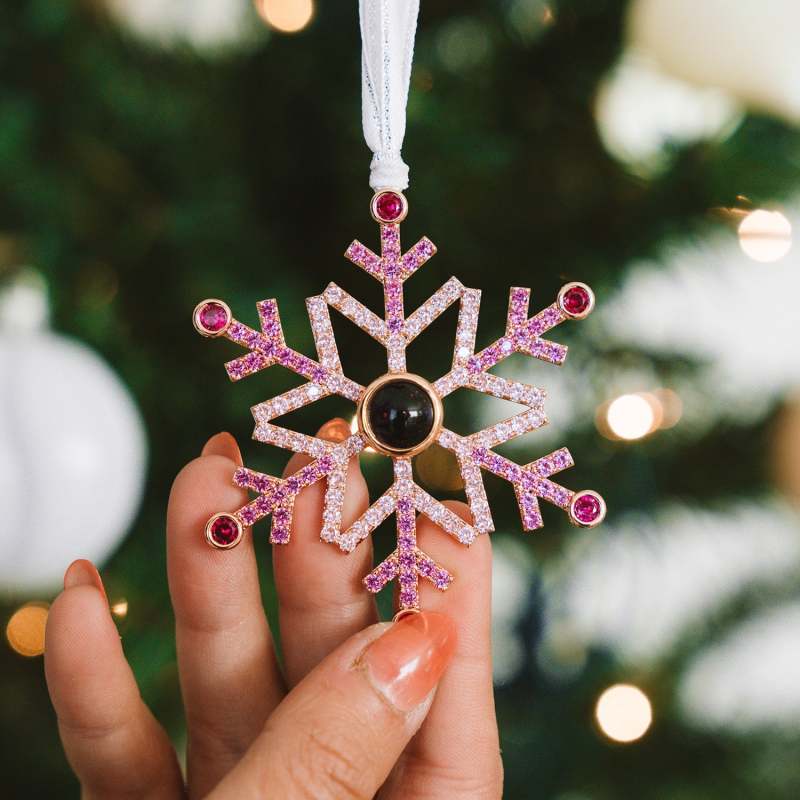 Ornement de Noël Scintillant Personnalisé – Ajoutez Votre Photo pour un Éclat Unique