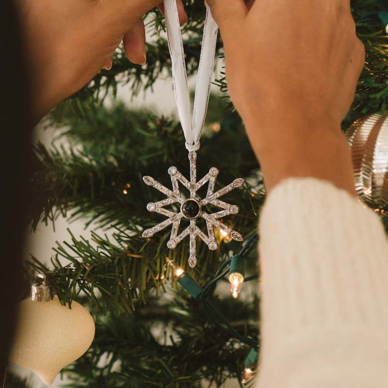 Ornement de Noël Scintillant Personnalisé – Ajoutez Votre Photo pour un Éclat Unique