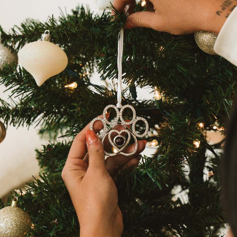 Ornement de Noël Scintillant Personnalisé – Ajoutez Votre Photo pour un Éclat Unique