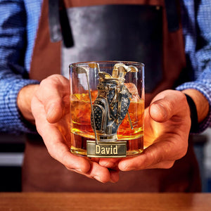 Verre à Whisky Personnalisé – Motif Sac de Golf avec Gravure de Nom