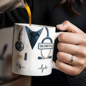Mug Personnalisé pour Médecin avec Nom – Cadeau Unique pour Docteurs et Professionnels de Santé