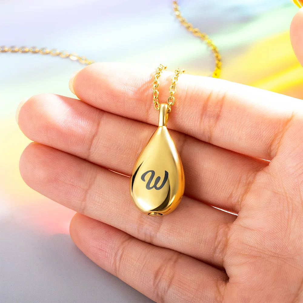 Collier Urne Personnalisé en Forme de Petite Goutte - Cadeau Émotionnel et Élégant