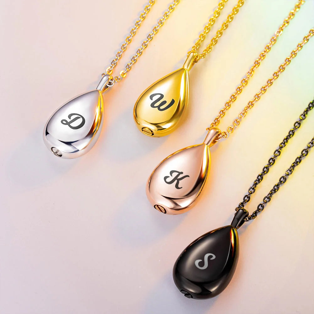 Collier Urne Personnalisé en Forme de Petite Goutte - Cadeau Émotionnel et Élégant
